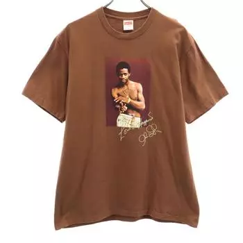 Supreme 22SS Сделано в США AI Зеленая футболка с коротким рукавом M Коричневая Мужская Б/У