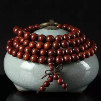 Supreme Good Craft Red Sandalwood 0.8 108 Buddha Beads Bracelet for Men and Women Fashion Ornament Ordinary 0.6cm * 108