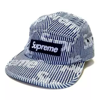 Supreme Men S Полосатая джинсовая кепка с узором Полосатая джинсовая кепка SS24h81
