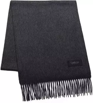 Supreme quality cashmere basic wave cashmere muffler plain color black [Cashmee] 100% ciel (charcoal (D0890)...)
