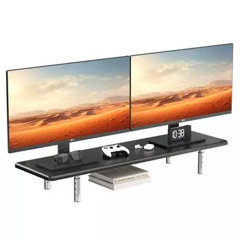 suptek Монитор Настольный ПК Дисплей Двойной Монитор Компьютерный Монитор Высота Рабочего Стола Поставляется с Компьютером Улучшает Клавиатуру Настольные Канцелярские Принадлежности Грузоподъемность чёрный