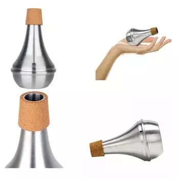 Сурдина для трубы Легкая прямая сурдина из алюминиевого сплава, глушитель для трубы Тренировочная сурдина для трубы Мини-сурдины для трубы