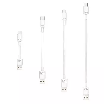Surf station USB Type-C 10A fast charging cable 0.25m 1m 1.5m and Normal charging 2m set of 4