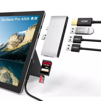 Surface Pro 6 Pro 5 Pro 4 USB-концентратор HDMI USB 2x USB-порта Слот для карты Surface Pro Hub Surface Pro 6 Pro 5 Pro 4 Conversion Dog Высокоскоростная передача данных /