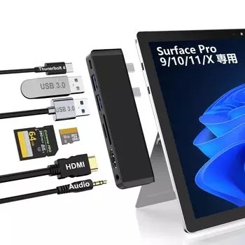 Surface Pro USB Hub 4K Thunderbolt 4 SD TF карта мм Аудио Surface Pro Hub Surface Pro Специальная док-станция 9/10/11/X HDMI, USB-C (Видео 8K@30Гц+40G данных+100Вт