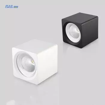 Surface square dimmable COB LED downlight 7W 12W 20W 30W LED ceiling spotlight AC85~265V LED surface light indoor lighting 7W&3000K&Not dimmable