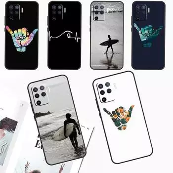 Surfer Surf Hang Loose Shaka For OPPO A79 A74 A94 A58 A78 A98 A5 A9 A53 A52 A72 A15 A17 A77 A16 A76 A96 A57S A54S Case OPPO A53S 2020