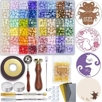 Сургуч 3 типа запечатывания прозрачный золотой штамп специальный цветной чайный свечной запечатывание ручная работа японская инструкция набор цветных восковых бусин штамп