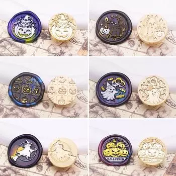 Сургучная печать Хэллоуин Печать сургучной печатью Медная головка Замена резной инструмент для запечатывания Праздничная вечеринка Приглашение Письмо Подарочное украшение