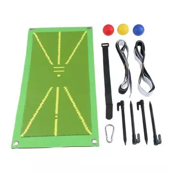 SURIEEN Golf No Golf Practice Shot Трехцветные тренировочные мячи Swing Duffling Top Indoor and Practice Golf Training Equipment Mat, Marks, 24*49 см,