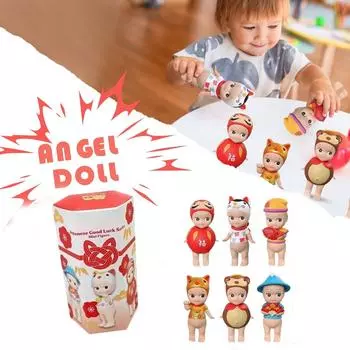 Surprise Box Doll Gift Uncover The Mysterious Realm Angel With Winged Angel Statue In Surprise (Single Box) One Size чёрный