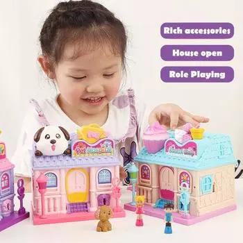 Сюрприз игрушечный домик для кукольного домика игровой набор двухуровневая мини-вилла кукольный домик строительные игрушки для ролевых игр ролевая игрушка для девочек красный