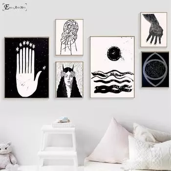 Сюрреалистические черно-белые абстракции на продажу Постеры Абстрактное искусство на холсте Картины Украшение дома 21cm30cm NoFrame