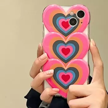 Surround Love Rainbow 3d Relief Cute Heart Cartoon Ins Пара Чехол для телефона Fo Iphone 12 Pro Max 13 11 Promax Силиконовый мягкий чехол For iphone 13pro