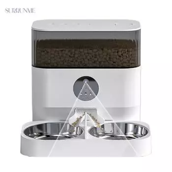 Surrunme 7L Double 2Bowl Remote WiFi Control Multi Peted Feeder Timeing Automatic для кошек и собак Smart Food Dispenser Video Camera 7L