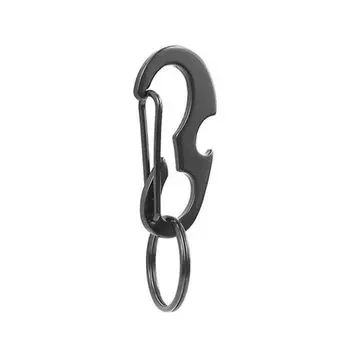 Survival Tool Mountaineering Snap Hook Stainless Steel Keychain Carabiners Clip Carabiner Keyring чёрный