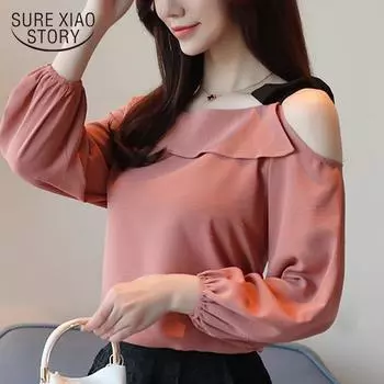 SURWENYUE весенняя блузка женская рубашка с длинными рукавами женская шифоновая рубашка модная офисная женская одежда XXL розовый
