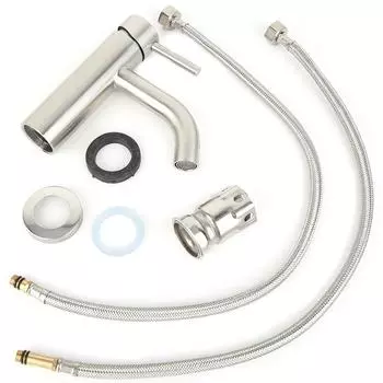 SUS304 Нержавеющая сталь Смеситель для раковины в ванной комнате с одной ручкой Кухонный водопроводный кран Смеситель для раковины G1/2