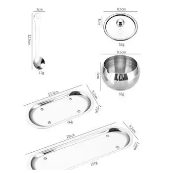 SUS304 Stainless Steel Seasoning Box Visible Seasoning Spice Jar Set Seasoning Rack Spice Pots Can with Cover and Spoon
