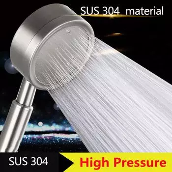 SUS 304 Нержавеющая сталь Ручной душ высокого давления для ванной комнаты серебряный