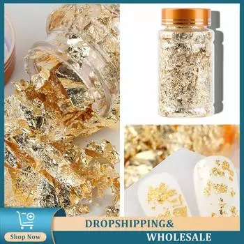 Сусальное золото в бутылках Сильное чувство декора Фрагменты листового золота Сломанное розовое золото Золотые хлопья для поделок Украшение стола