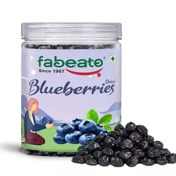 Сушеная цельная черника премиум-класса Fabeato, 250 г — от природы сладкая и сочная — богата антиоксидантами и клетчаткой — сушеные ягоды — ягоды, богатые витаминами.