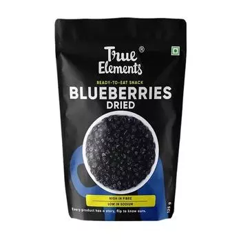Сушеная черника 125 г от True Elements - Натуральная сушеная черника без добавления рафинированного сахара | Ягоды, богатые витаминами | Полезные закуски