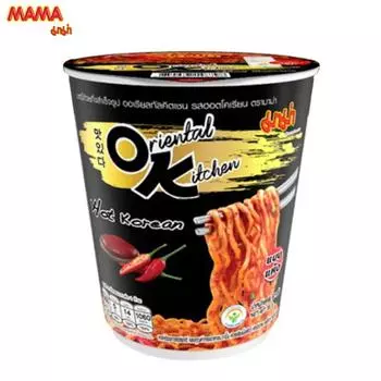 Сушеная лапша быстрого приготовления Mama Cup Oriental Kitchen, острый корейский вкус 80 г x 6 шт - Thai Food 80 g x 6 pcs