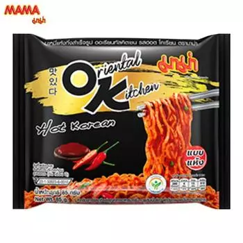 Сушеная лапша быстрого приготовления Mama Oriental Kitchen с острым корейским вкусом 85 г x 4 шт / 8 шт / 12 шт - Thai Food 85 g x 4 pcs