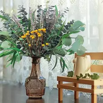 Сушеные цветы, устойчивые к ультрафиолетовому излучению, ясный разум, реалистичные многоцелевые искусственные яблоки, листья, стебель эвкалипта, домашний декор Sets