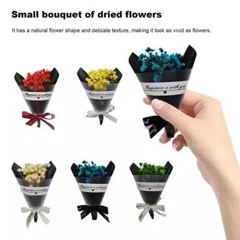 Сушеный цветок с ароматом детского дыхания, бумажная упаковка с буквенным принтом, лента с бантом, долговечный яркий цвет, украшение подарочной коробки, подарок на День Святого Валентина, Flowee белый