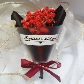 Сушеный цветок с ароматом детского дыхания, бумажная упаковка с буквенным принтом, лента с бантом, долговечный яркий цвет, украшение подарочной коробки, подарок на День Святого Валентина, Flowee белый