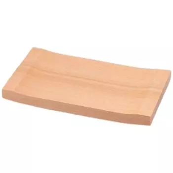 Sushi Plate Hinoki Plain Horizontal Rim Serving Plate Unbreakable Plate Made in Japan J-kitchens (Rectangular Plate) 7-inch (Small)