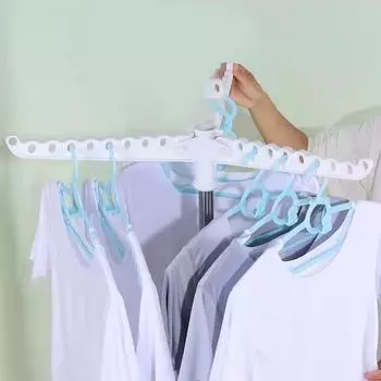 Сушильная стойка для одежды, вращающаяся на 360 градусов, складная конструкция, надежная несущая способность, нержавеющая сталь A Layer of White