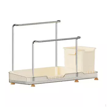 Сушильная стойка для раковины с дренажем, высокая несущая стена или столешница, многоцелевые щетки для мытья посуды Double Layer