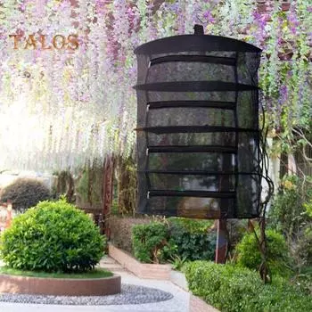 Сушильная стойка для трав, 4-х уровневая сушильная клетка с S-образным крючком, складная сетчатая подвесная корзина, сетка для сушки с застежками-молниями для семян, цветов, бутонов, растений Dual Layer