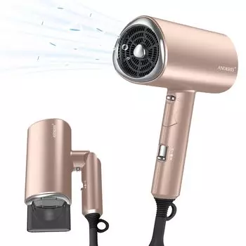 Сушильный аппарат ANDERIS Фен для волос Улучшенная сушка Большой поток воздуха Быстрый отрицательный статический заряд Улучшает волосы 3 уровня температуры Низкий постоянный перегрев