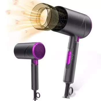 Сушилка, Большой объем воздуха, Быстрая сушка, Складной фен, Постоянная температура, Уход за волосами, Предотвращает перегрев, 3 уровня объема воздуха