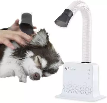 Сушилка для 4 температур, 3 объемов воздуха, угла и расстояния BLDC Premium для собак и кошек Двуручное низкое низкое низкое энергосберегающее устройство безопасности DUZ2 [DUZ] Домашние животные без помощи рук, белый