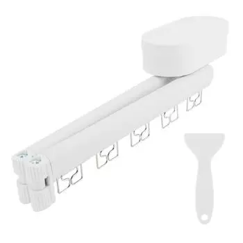 Сушилка для белья с выдвижной присоской, настенная сушилка для белья с 5 ветрозащитными отверстиями белый