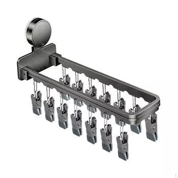 Сушилка для белья Вешалка для белья с 14 зажимами Прочный, легко моющийся настенный зажим