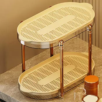 Сушилка для чашек, кружек и сливного поддона, органайзер, 2-уровневый держатель для бутылок с приправами, многофункциональная полка