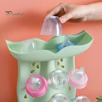 Сушилка для детских бутылочек на 6 бутылочек, вертикальная стойка для экономии места, съемная полка для бутылочек, аксессуары для младенцев, детали для насоса зелёный