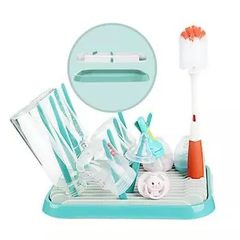 Сушилка для детских бутылочек, складная стойка для чистки бутылочек, сливная стойка, стеллажи для хранения, портативная сушилка для бутылочек с молоком, сушилка для зелени для кормления ребенка зелёный