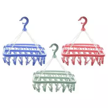 Сушилка для детской одежды с 32 зажимами, зажимы для носков, нижнее белье, носки зелёный