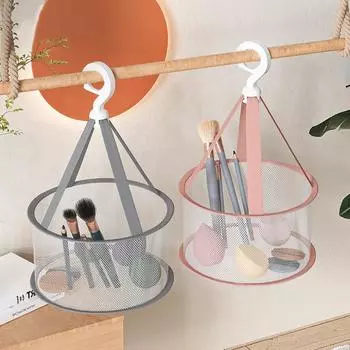 Сушилка для макияжа, подвесная корзина для губок, сетка для кистей для макияжа, органайзер для хранения яиц, сетка для сушки макияжа серый