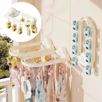 Сушилка для нижнего белья, носки, 90 градусов, складная самоклеящаяся настенная, простая установка, вешалка для одежды, крючок жёлтый