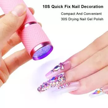 Сушилка для ногтей Mini 9 светодиодных лампочек фонарик УФ-лампа для гель-лака портативный маникюрный инструмент для дизайна ногтей ручная быстрая сушка