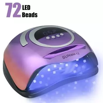 Сушилка для ногтей SUN BM-12, светодиодная УФ-лампа для сушки геля и лака, с 4 таймерами, автоматическим датчиком, ЖК-дисплеем, профессиональными инструментами для нейл-арта EU