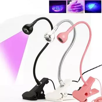 Сушилка для ногтей, УФ-лампа для ногтей, длина волны, зажим для стола, мини-USB для гелевых ногтей, инструменты для маникюрного салона чёрный